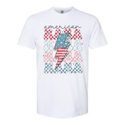 Flag American Mama 4th Of July Mom Softstyle® CVC T-Shirt