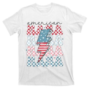 Flag American Mama 4th Of July Mom T-Shirt