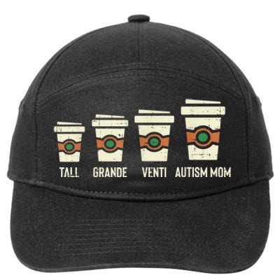 Funny Autism Mom Coffee, Awareness Mothers Day 7-Panel Snapback Hat