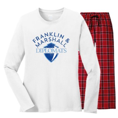 Franklin And Marshall College Diplomats Women's Long Sleeve Flannel Pajama Set 