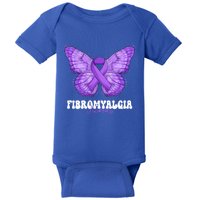 Fibromyalgia Awareness Month Purple Ribbon Butterfly Cute Gift Baby Bodysuit