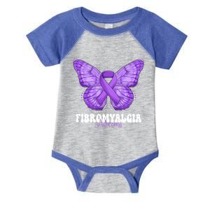 Fibromyalgia Awareness Month Purple Ribbon Butterfly Cute Gift Infant Baby Jersey Bodysuit