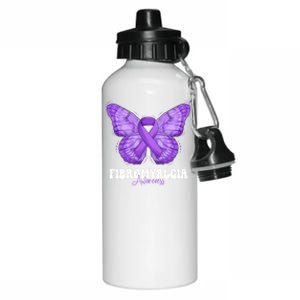 Fibromyalgia Awareness Month Purple Ribbon Butterfly Cute Gift Aluminum Water Bottle