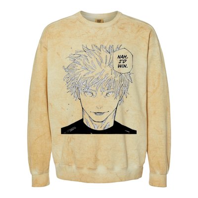 Funny Anime Meme Nah Id Win Reference Gojo Colorblast Crewneck Sweatshirt