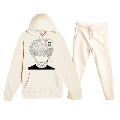 Funny Anime Meme Nah Id Win Reference Gojo Premium Hooded Sweatsuit Set