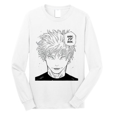 Funny Anime Meme Nah Id Win Reference Gojo Long Sleeve Shirt