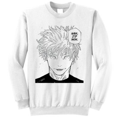 Funny Anime Meme Nah Id Win Reference Gojo Sweatshirt