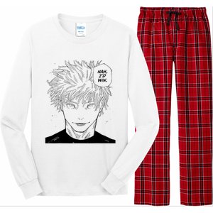 Funny Anime Meme Nah Id Win Reference Gojo Long Sleeve Pajama Set