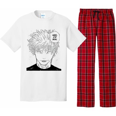 Funny Anime Meme Nah Id Win Reference Gojo Pajama Set