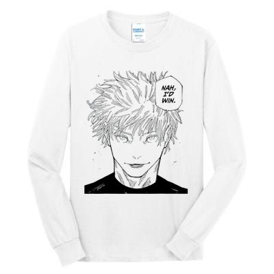 Funny Anime Meme Nah Id Win Reference Gojo Tall Long Sleeve T-Shirt