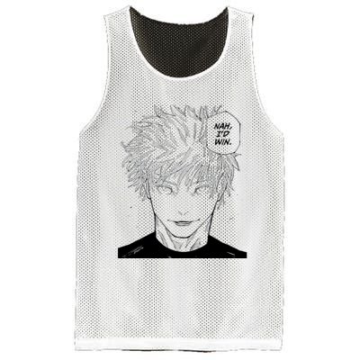 Funny Anime Meme Nah Id Win Reference Gojo Mesh Reversible Basketball Jersey Tank