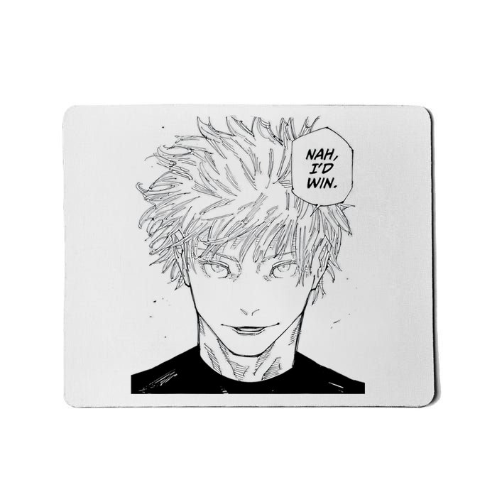 Funny Anime Meme Nah Id Win Reference Gojo Mousepad