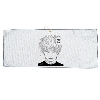 Funny Anime Meme Nah Id Win Reference Gojo Large Microfiber Waffle Golf Towel