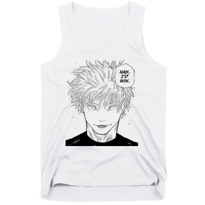 Funny Anime Meme Nah Id Win Reference Gojo Tank Top