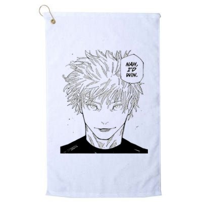 Funny Anime Meme Nah Id Win Reference Gojo Platinum Collection Golf Towel