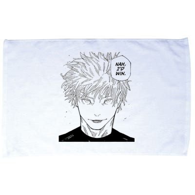 Funny Anime Meme Nah Id Win Reference Gojo Microfiber Hand Towel