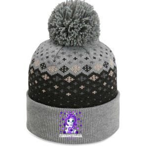 Fibromyalgia Awareness Month Purple Ribbon Unicorn Gift The Baniff Cuffed Pom Beanie