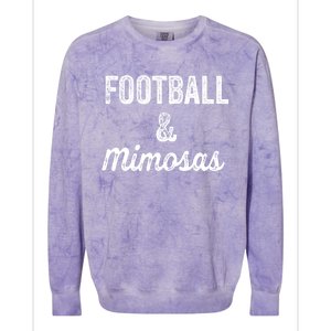 Football And Mimosas Gift Game Day Sunday Mom Wife Sports Gift Colorblast Crewneck Sweatshirt