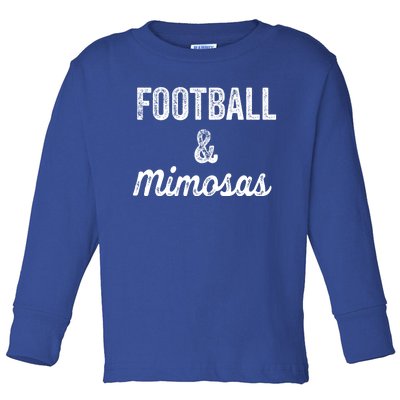 Football And Mimosas Gift Game Day Sunday Mom Wife Sports Gift Toddler Long Sleeve Shirt