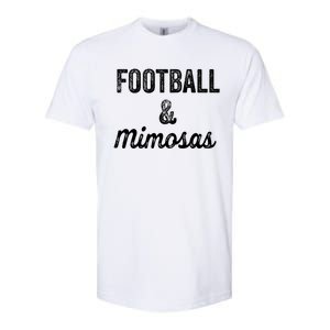 Football And Mimosas Gift Game Day Sunday Mom Wife Sports Gift Softstyle CVC T-Shirt