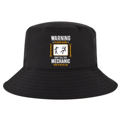 Funny Auto Mechanic Warning To Avoid Injury Mechanic Cool Comfort Performance Bucket Hat