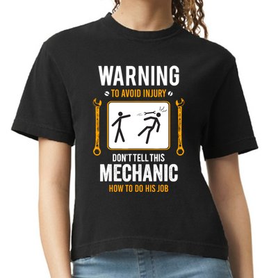 Funny Auto Mechanic Warning To Avoid Injury Mechanic Comfort Colors Boxy T-Shirt