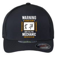 Funny Auto Mechanic Warning To Avoid Injury Mechanic Flexfit Unipanel Trucker Cap