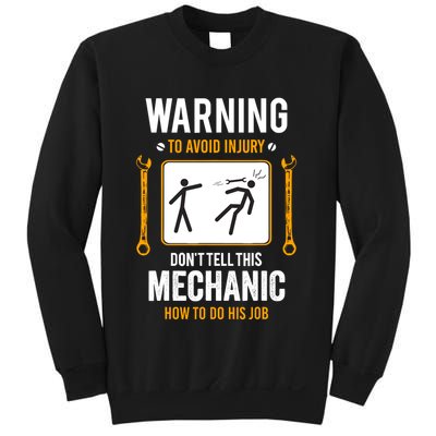 Funny Auto Mechanic Warning To Avoid Injury Mechanic Sweatshirt