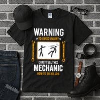 Funny Auto Mechanic Warning To Avoid Injury Mechanic Tall T-Shirt