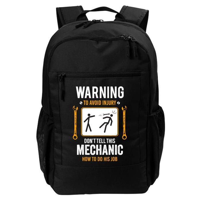 Funny Auto Mechanic Warning To Avoid Injury Mechanic Backpack