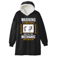 Funny Auto Mechanic Warning To Avoid Injury Mechanic Hooded Wearable Blanket
