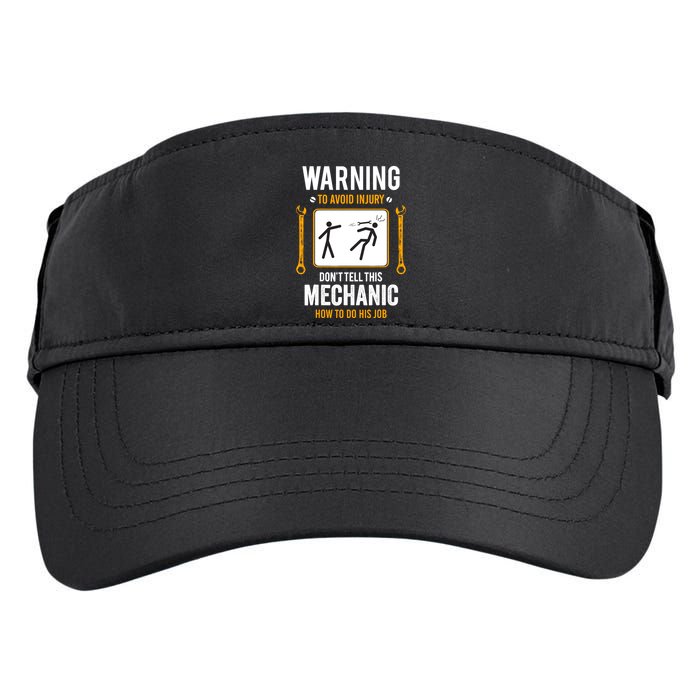 Funny Auto Mechanic Warning To Avoid Injury Mechanic Adult Drive Performance Visor