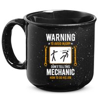 Funny Auto Mechanic Warning To Avoid Injury Mechanic 15oz Campfire Ceramic Mug
