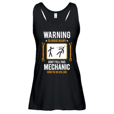 Funny Auto Mechanic Warning To Avoid Injury Mechanic Ladies Essential Flowy Tank