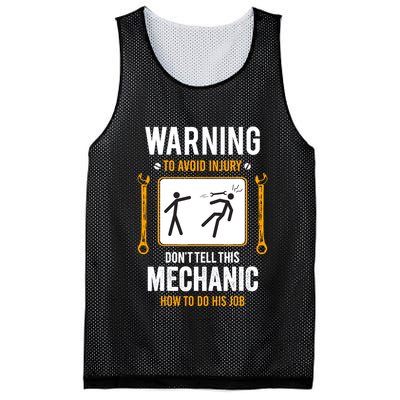 Funny Auto Mechanic Warning To Avoid Injury Mechanic Mesh Reversible Basketball Jersey Tank