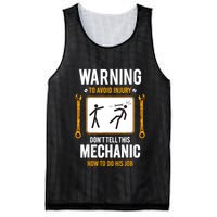 Funny Auto Mechanic Warning To Avoid Injury Mechanic Mesh Reversible Basketball Jersey Tank