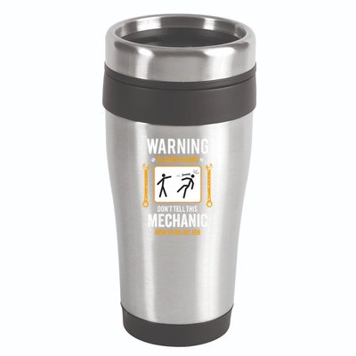 Funny Auto Mechanic Warning To Avoid Injury Mechanic 16oz Travel Tumbler