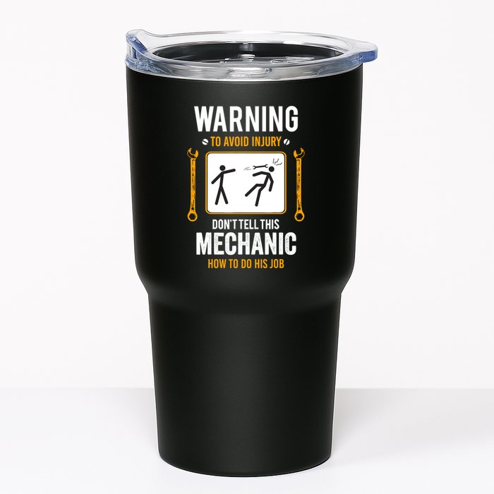 Funny Auto Mechanic Warning To Avoid Injury Mechanic Tumbler