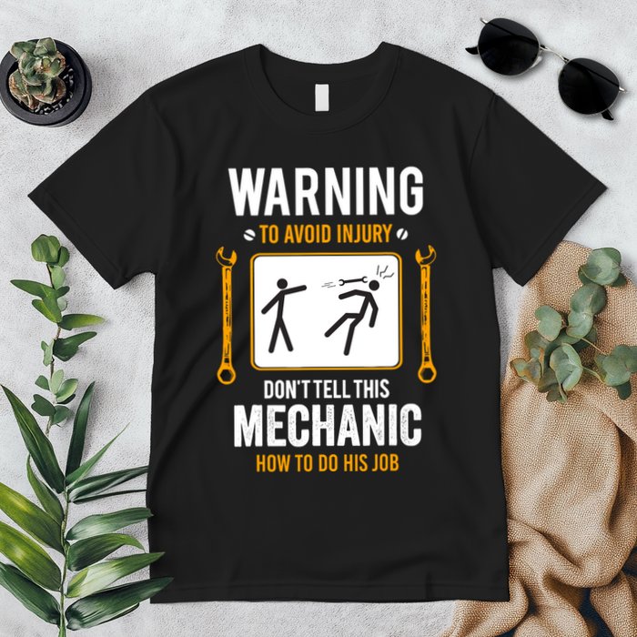 Funny Auto Mechanic Warning To Avoid Injury Mechanic Premium T-Shirt