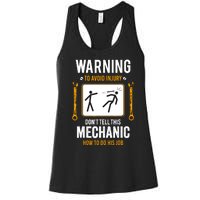 Funny Auto Mechanic Warning To Avoid Injury Mechanic Women's Racerback Tank