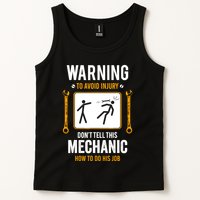 Funny Auto Mechanic Warning To Avoid Injury Mechanic Tank Top