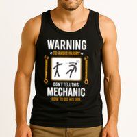 Funny Auto Mechanic Warning To Avoid Injury Mechanic Tank Top