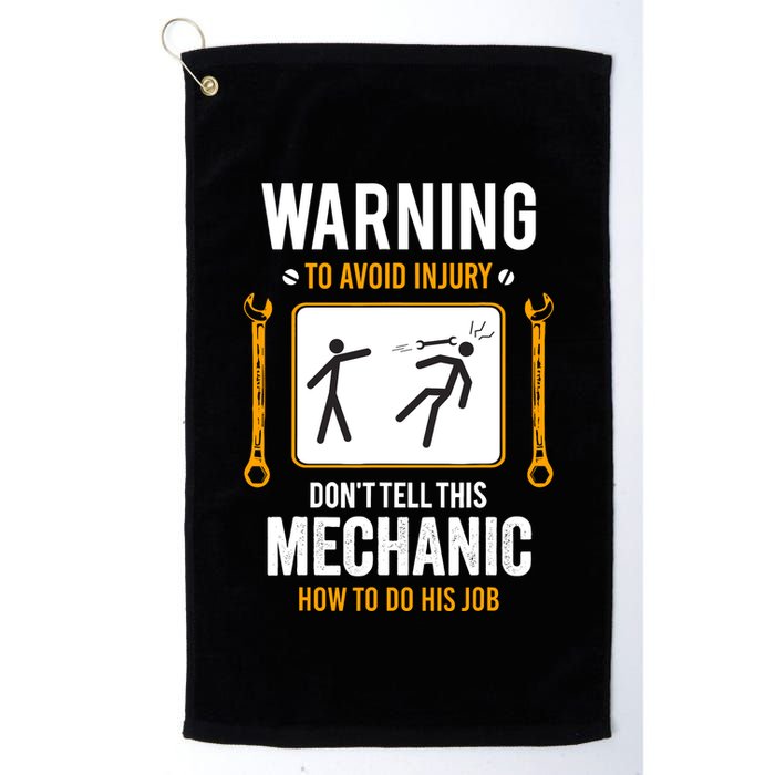 Funny Auto Mechanic Warning To Avoid Injury Mechanic Golf Towel