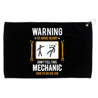 Funny Auto Mechanic Warning To Avoid Injury Mechanic Grommeted Golf Towel