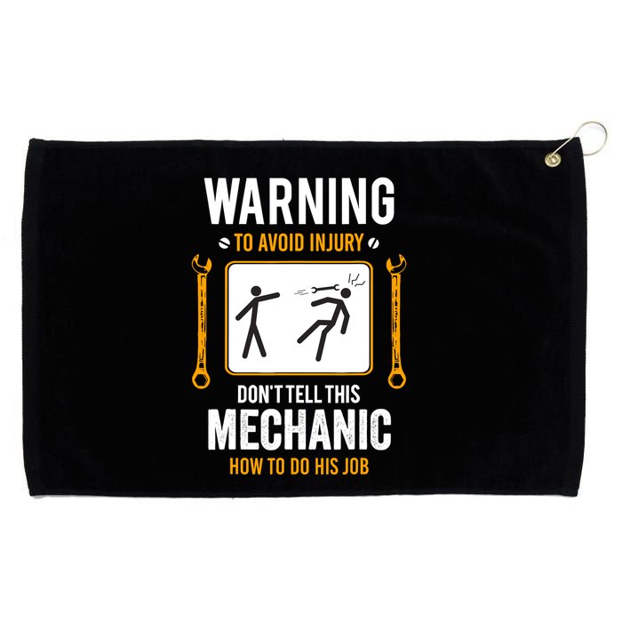 Funny Auto Mechanic Warning To Avoid Injury Mechanic Grommeted Golf Towel