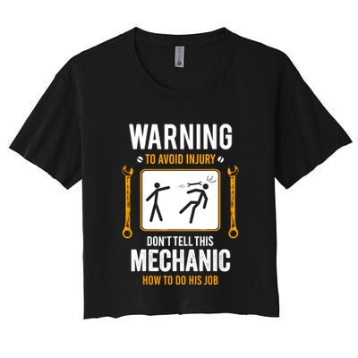 Funny Auto Mechanic Warning To Avoid Injury Mechanic Crop Top