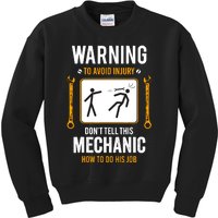 Funny Auto Mechanic Warning To Avoid Injury Mechanic Kids Sweatshirt