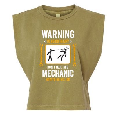 Funny Auto Mechanic Warning To Avoid Injury Mechanic Garment-Dyed Women's Muscle Tee