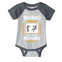 Funny Auto Mechanic Warning To Avoid Injury Mechanic Infant Baby Jersey Bodysuit