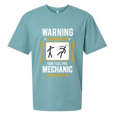 Funny Auto Mechanic Warning To Avoid Injury Mechanic Sueded Cloud Jersey T-Shirt